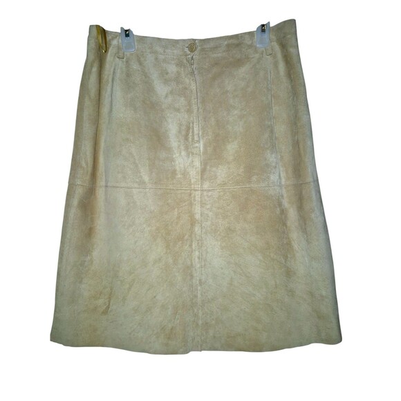 Isaac Mizrahi for Target Tan Suede Straight Skirt Front Pockets Women’s Size 14 - Picture 6 of 6